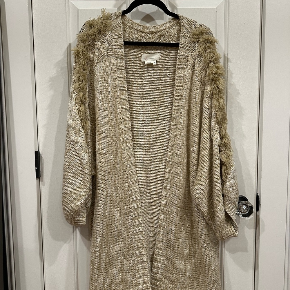 Anthropologie Textured Beige Cardigan
